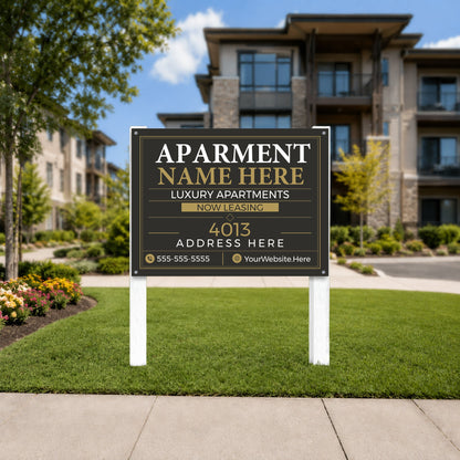 Custom Apartment Complex Sign – 3x4 ft Weatherproof Aluminum Composite Sign (ACM) | Leasing & Property Signage