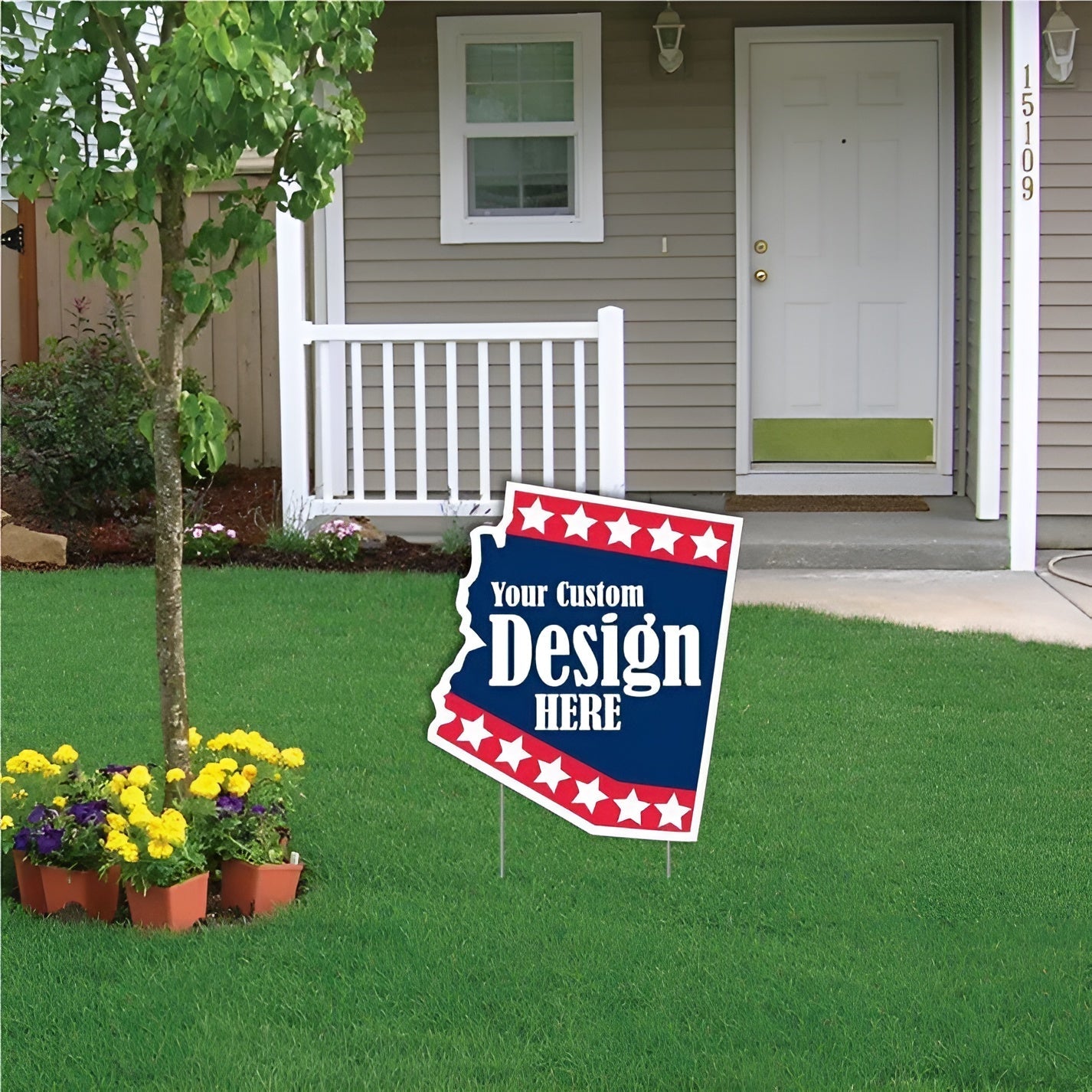 Custom 2'x2' Arizona Shaped Yard Sign for Business & Campaigns ...
