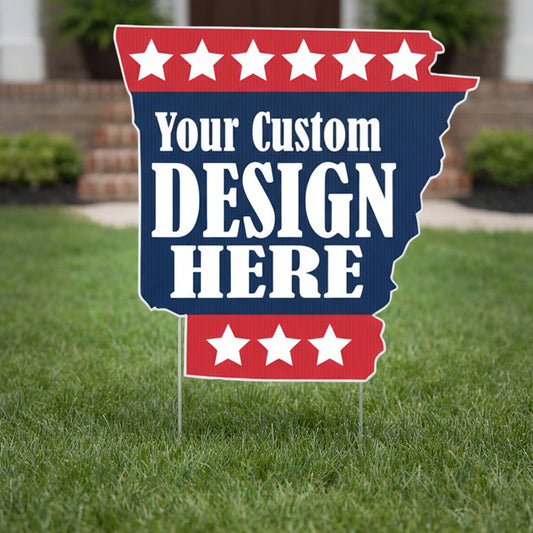 Custom - Arkansas - State Shaped Yard Signs