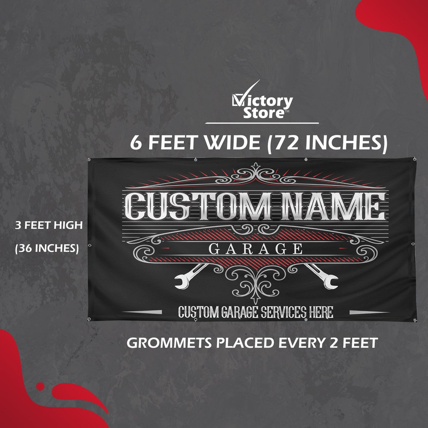 Custom Auto Shop Banner with Grommets, Personalized Vinyl Garage Sign