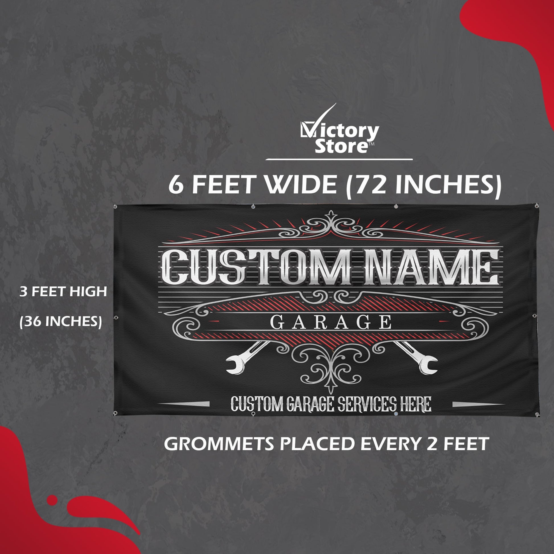 Custom Auto Shop Banner with Grommets, Personalized Vinyl Garage Sign