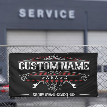 Custom Auto Shop Banner with Grommets, Personalized Vinyl Garage Sign