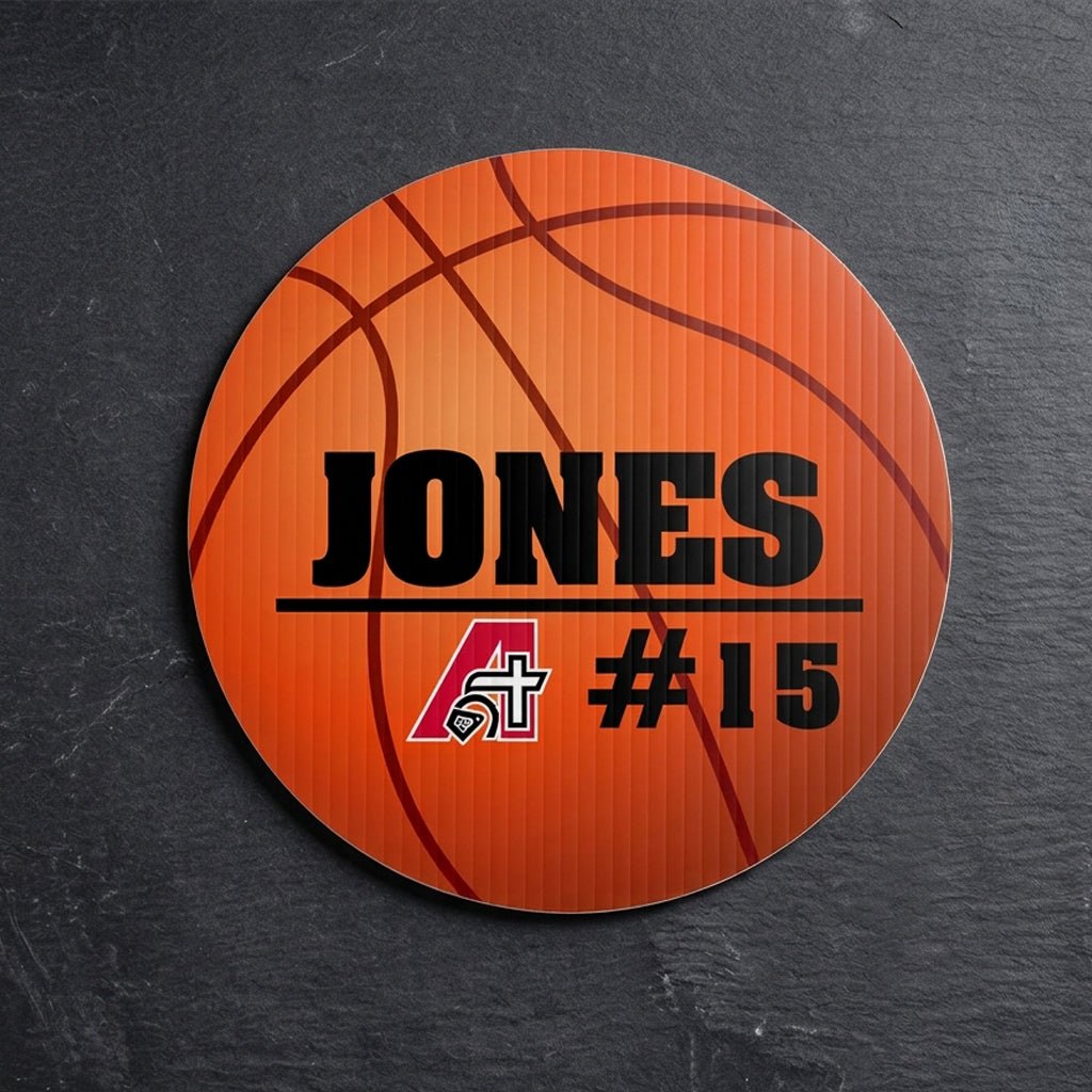 Custom Basketball Player Name, Number and Mascot Fence & Yard Signs