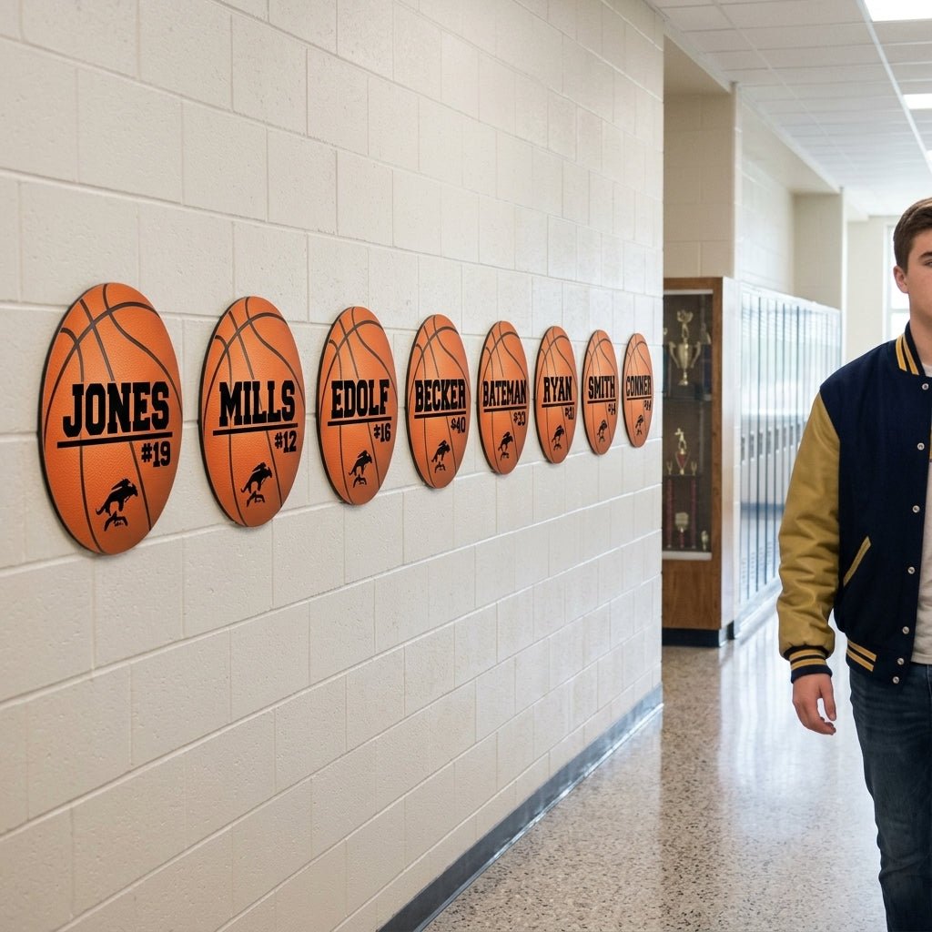 Custom Basketball Player Name, Number and Mascot Fence & Yard Signs