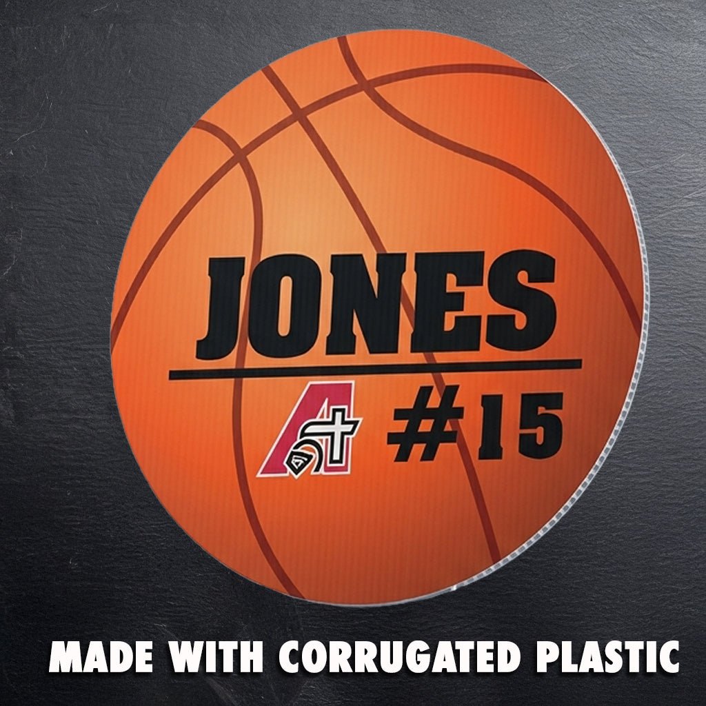 Custom Basketball Player Name, Number and Mascot Fence & Yard Signs