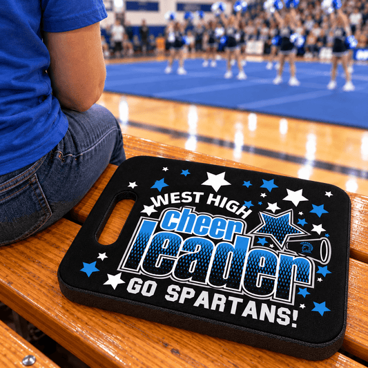 Custom Cheer Team Bleacher Cushion – Personalized Stadium Seat Pad
