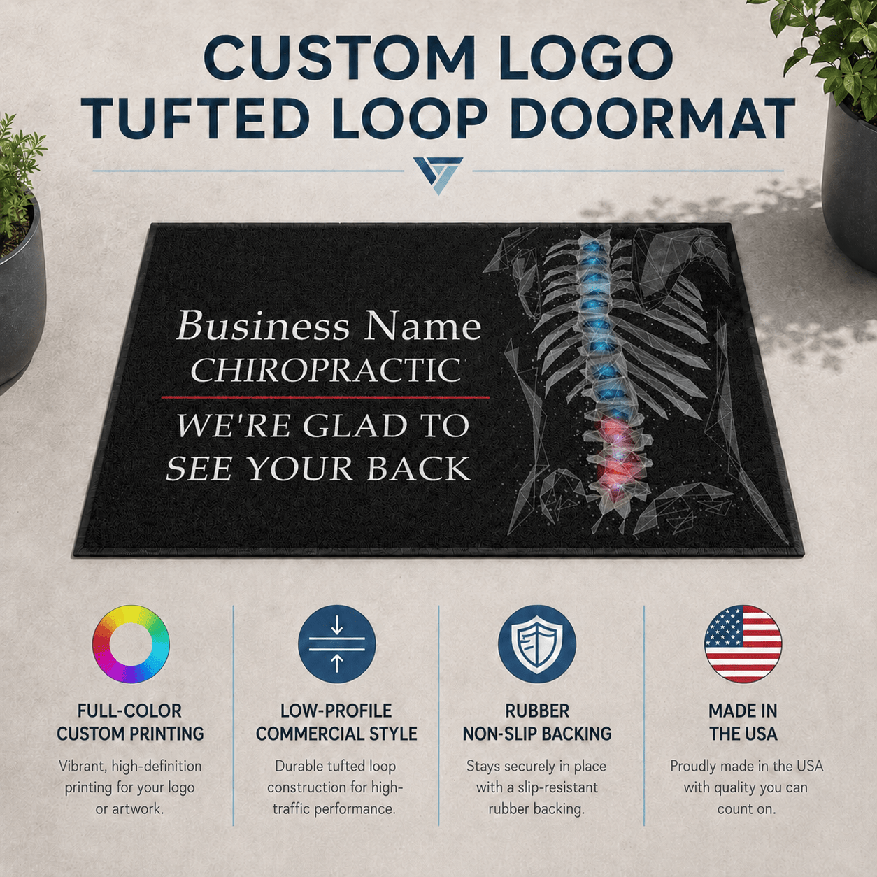 Custom Chiropractor Door Mat