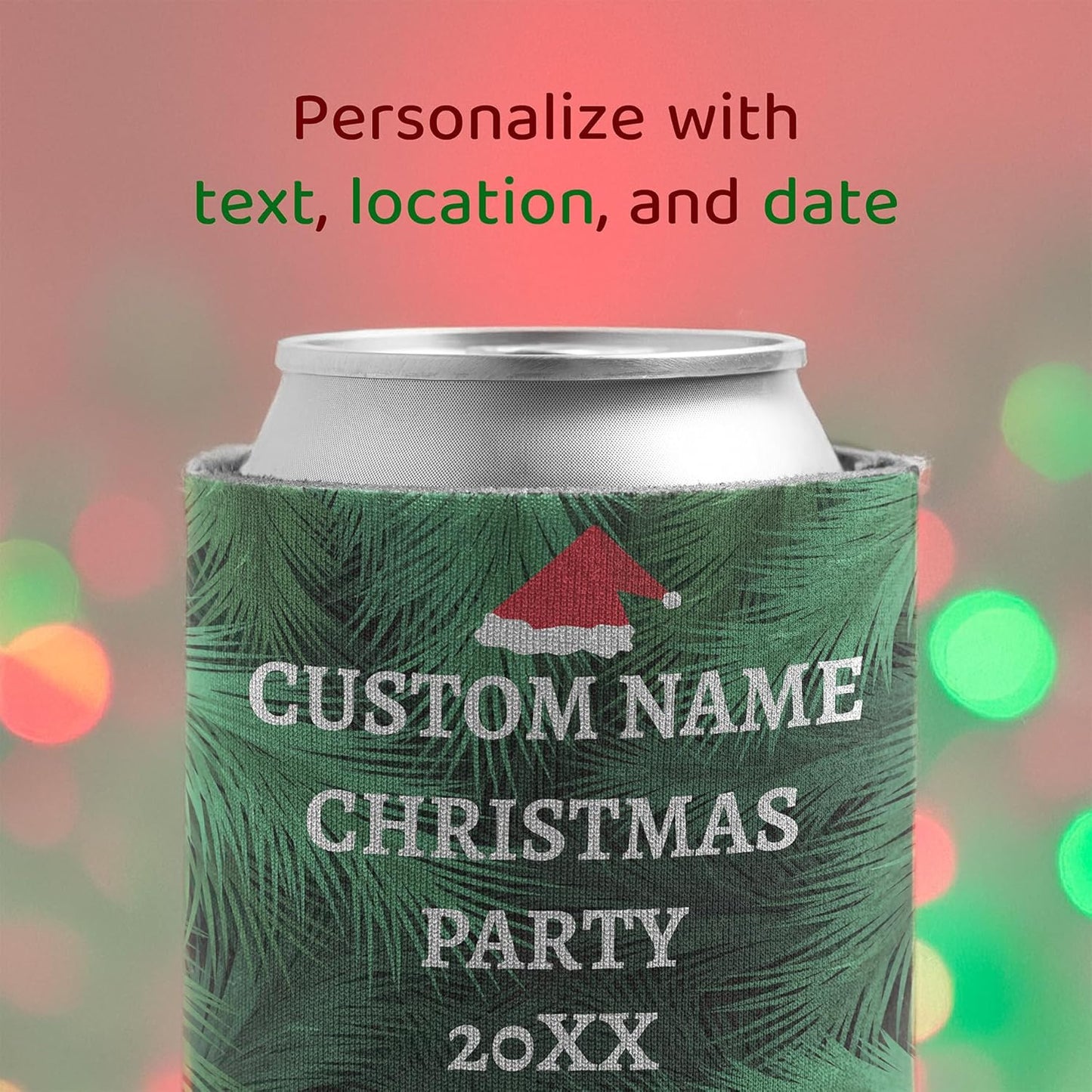 Custom Christmas Can Cooler - Let's Get Elfed Up