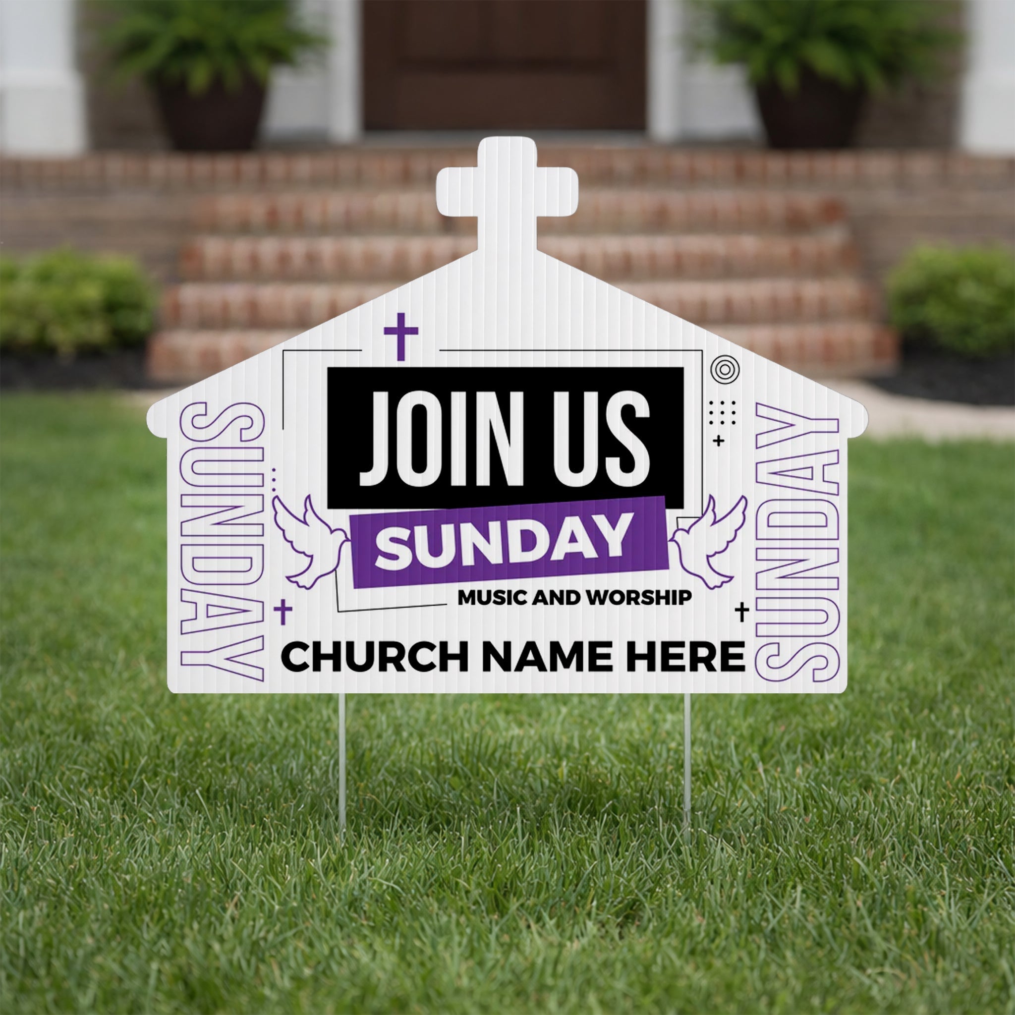 Custom “Join Us Sunday” Church Yard Signs | 10-Pack – VictoryStore.com