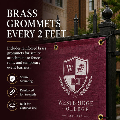 Custom College Fence Banner – Personalized Outdoor Mesh Banner for Schools, Universities & Campus Events