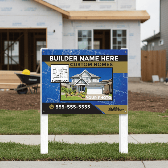 Custom Construction Job Site Signs | 3x4 Ft Aluminum Builder Sign ...