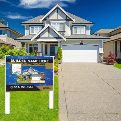 Custom Construction Job Site Sign – 3x4 Ft Aluminum Composite Builder Sign | Durable 3MM ACM | Weatherproof, Customizable & Made in USA