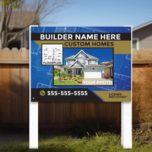 Custom Construction Job Site Sign – 3x4 Ft Aluminum Composite Builder Sign | Durable 3MM ACM | Weatherproof, Customizable & Made in USA