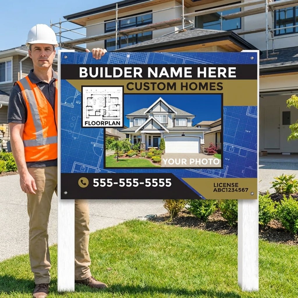 Custom Construction Job Site Signs | 3x4 Ft Aluminum Builder Sign ...