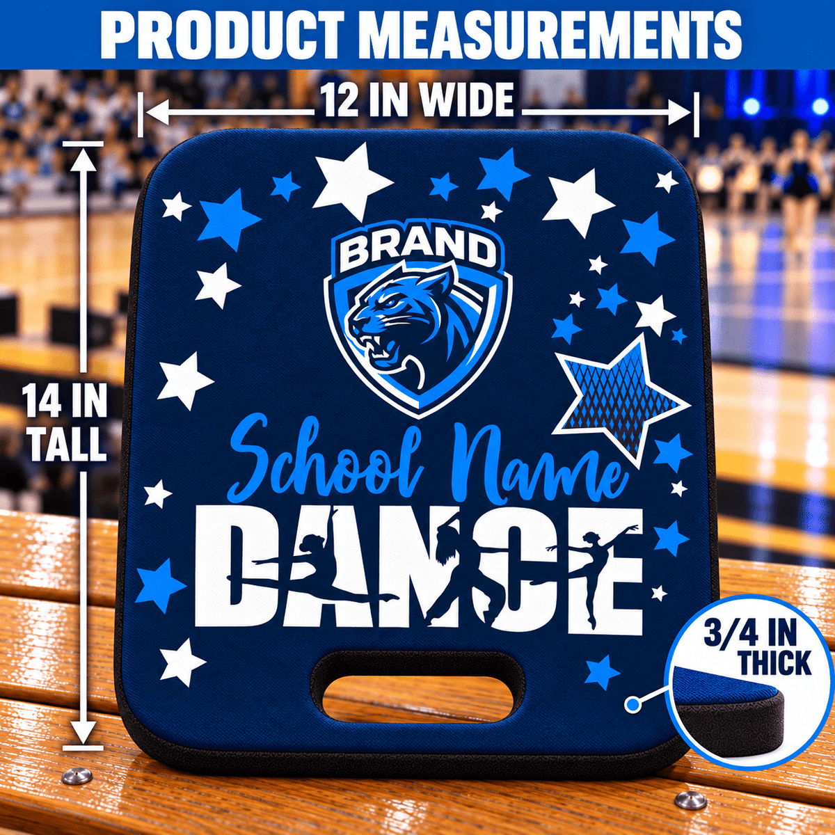 Custom Dance Team Bleacher Cushion – Personalized Stadium Seat Pad