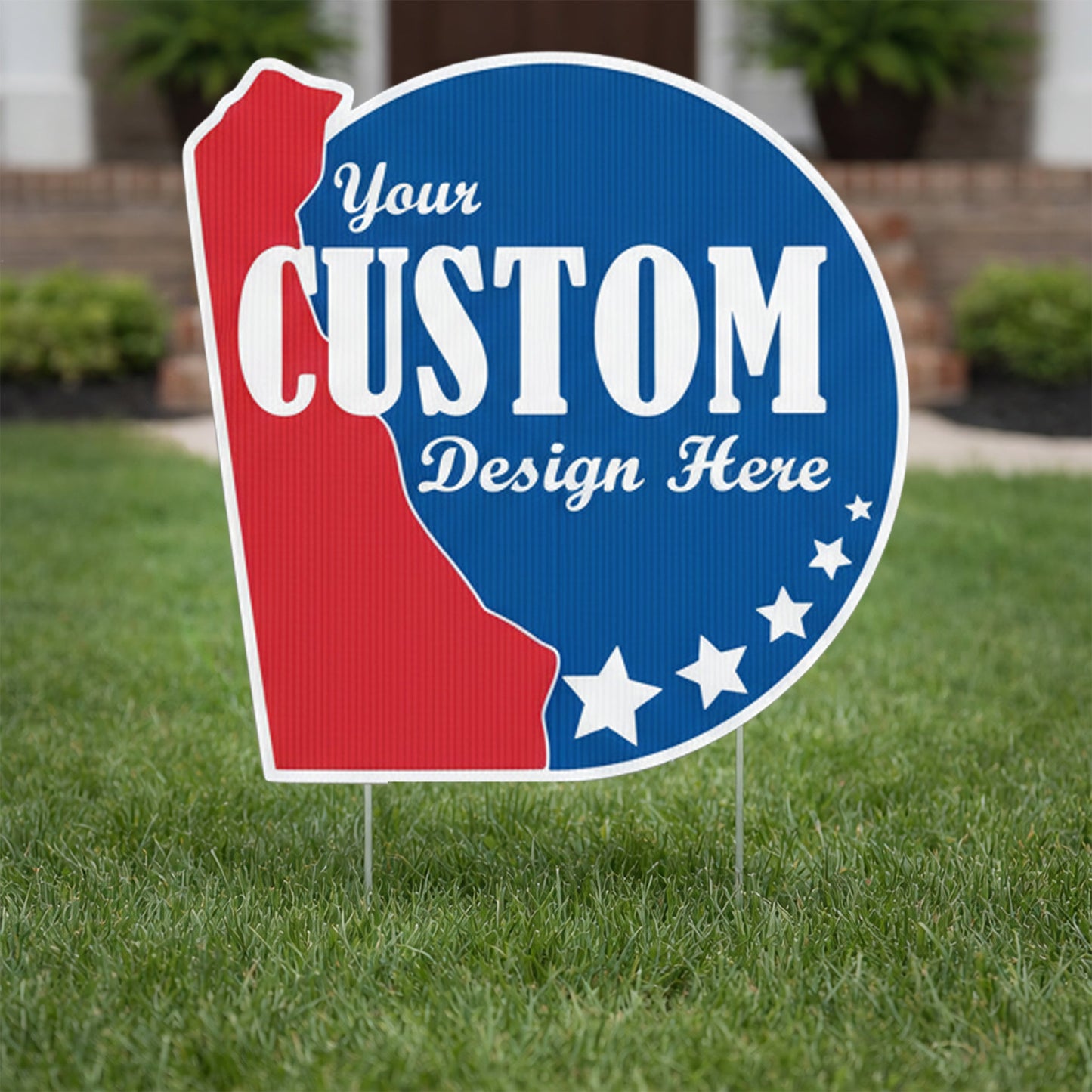 Custom - Delaware - State Shaped Yard Signs