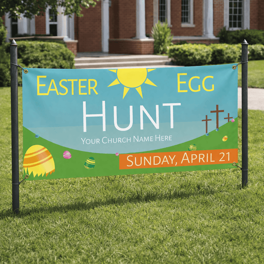 Custom Easter Egg Hunt Banner Outdoor Display for Church & Community Events