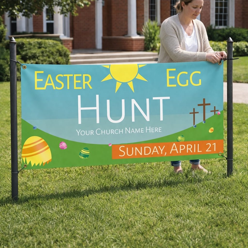 Custom Easter Egg Hunt Banner Outdoor Display for Church & Community Events