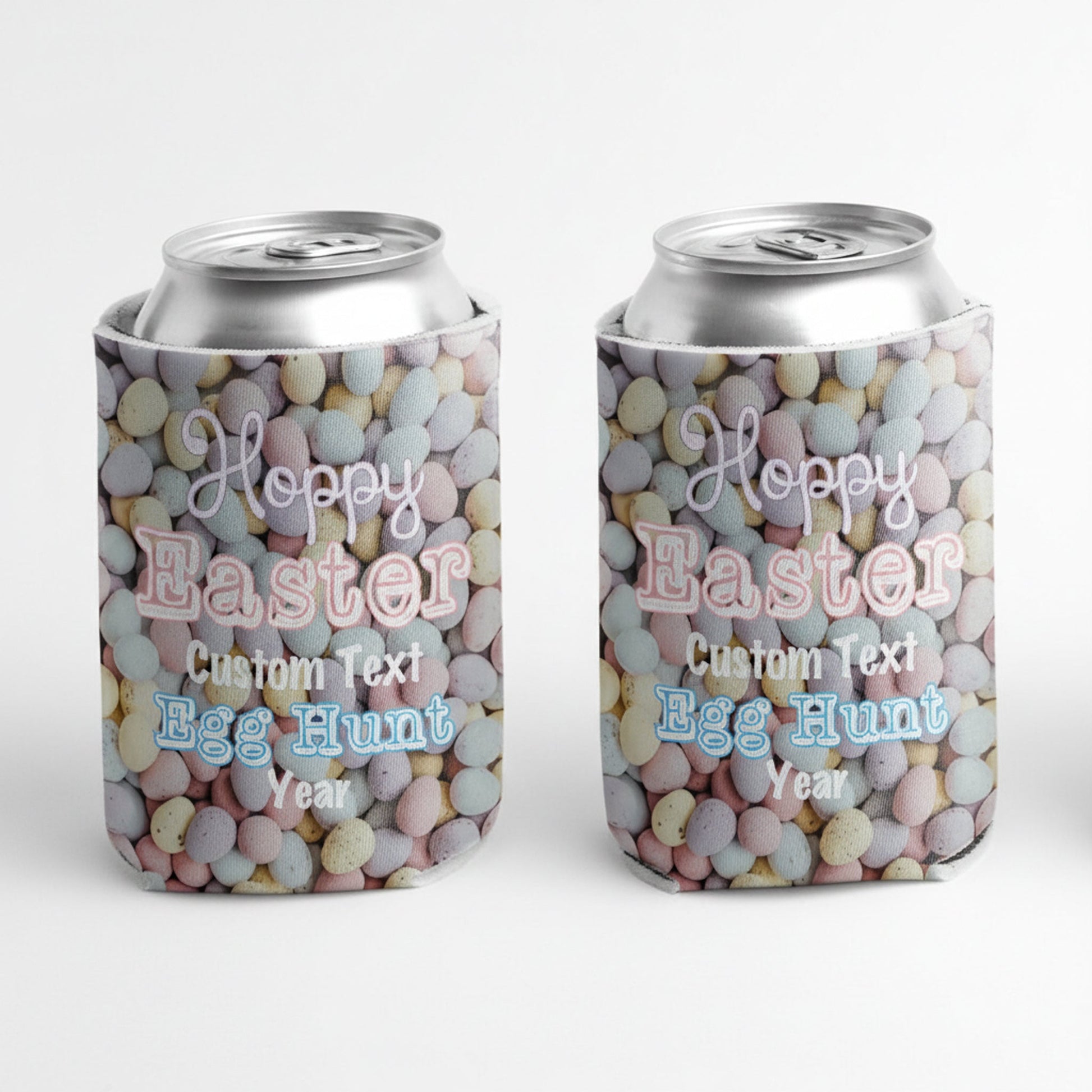 Custom Easter Egg Hunt Can and Beverage Coolers