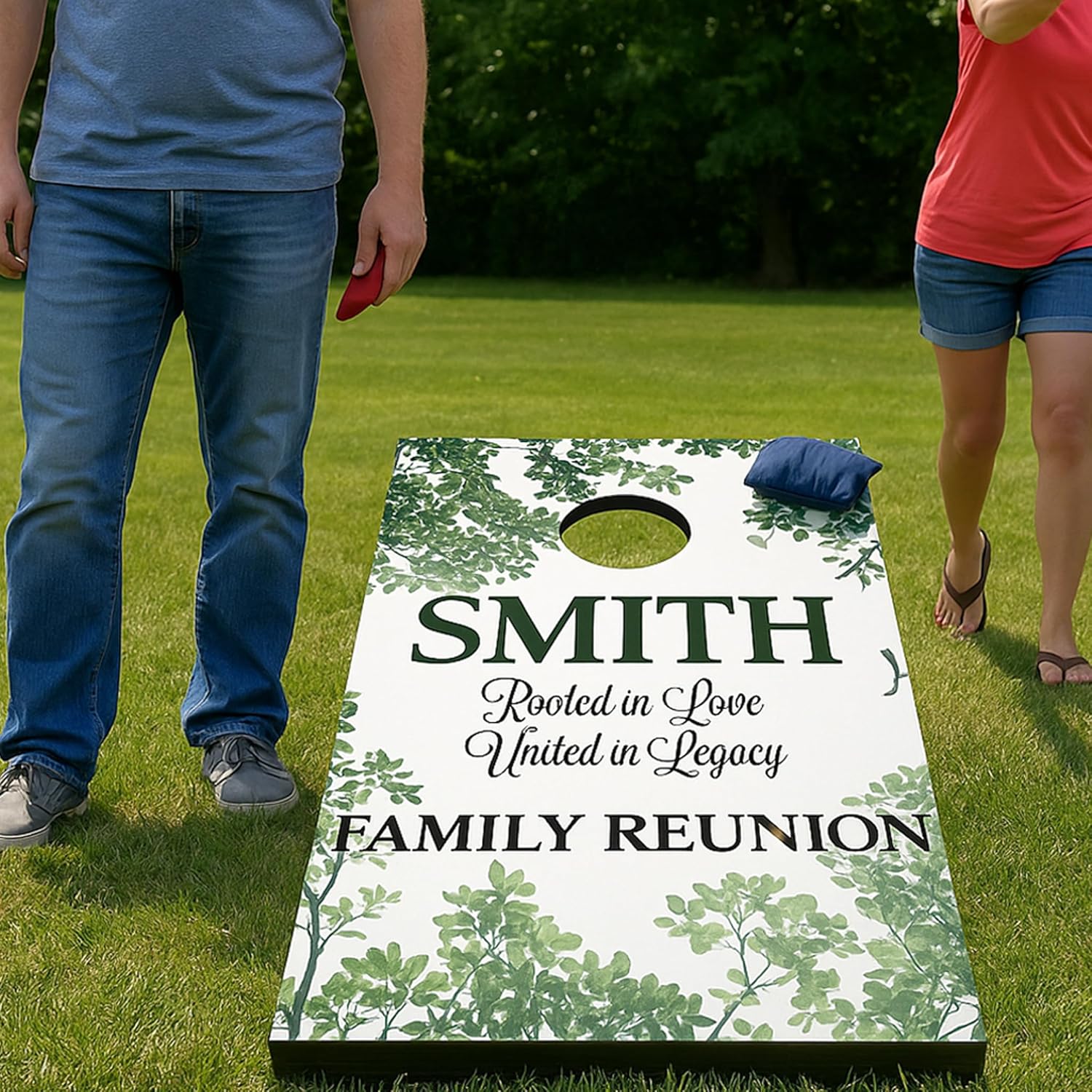 Custom Family Reunion Cornhole Set with Personalized Name, 35x24