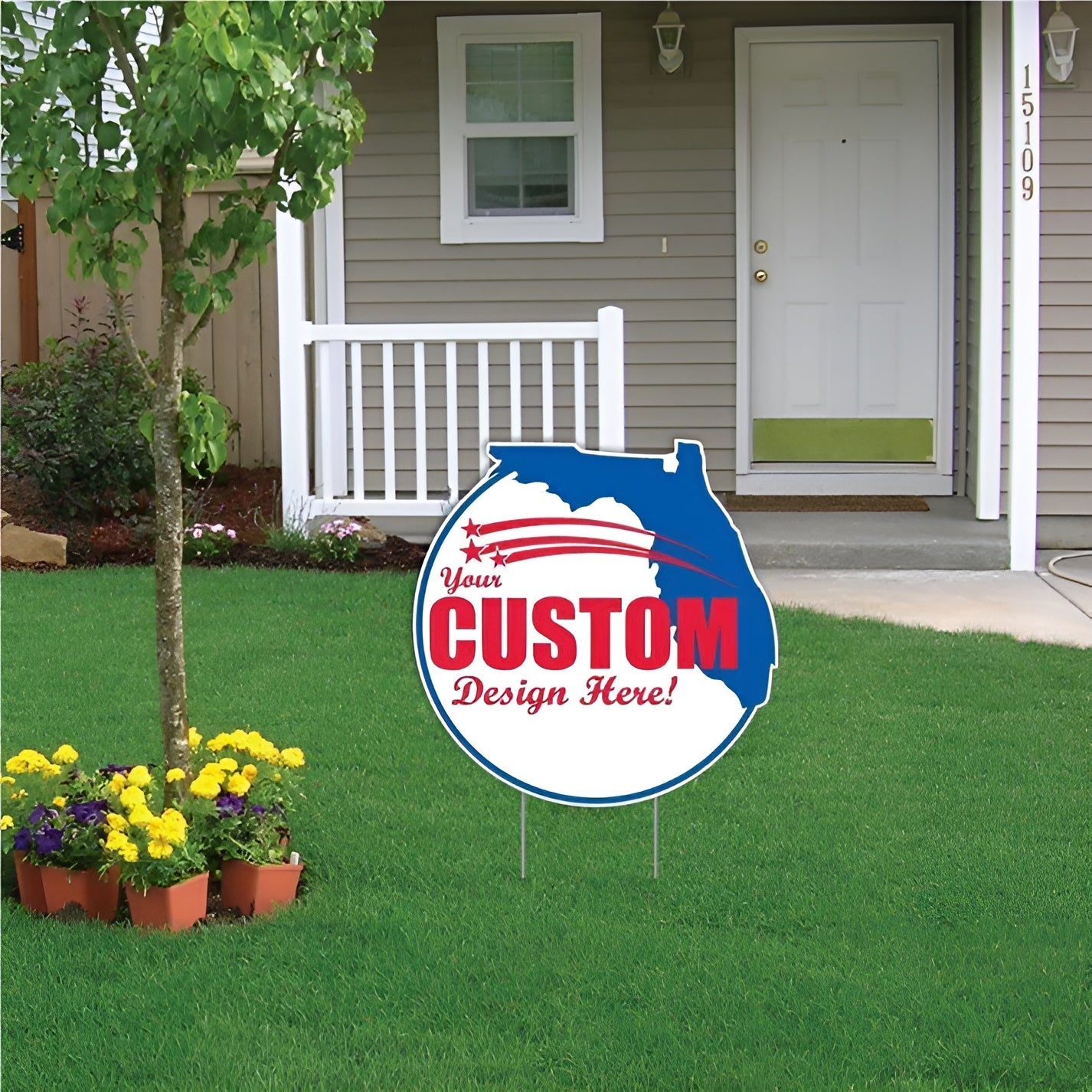 Custom 2'x2' Florida Shaped Yard Sign for Business & Campaigns ...