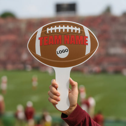 Custom Football Hand Fans | 9x10 Inch | Corrugated Plastic | Sports Wavers
