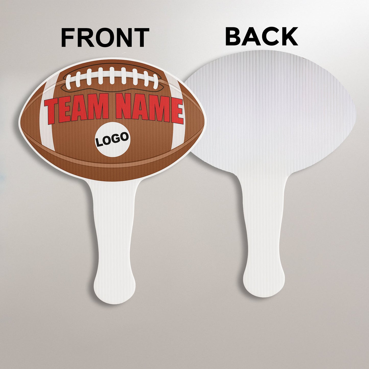 Custom Football Hand Fans | 9x10 Inch | Corrugated Plastic | Sports Wavers