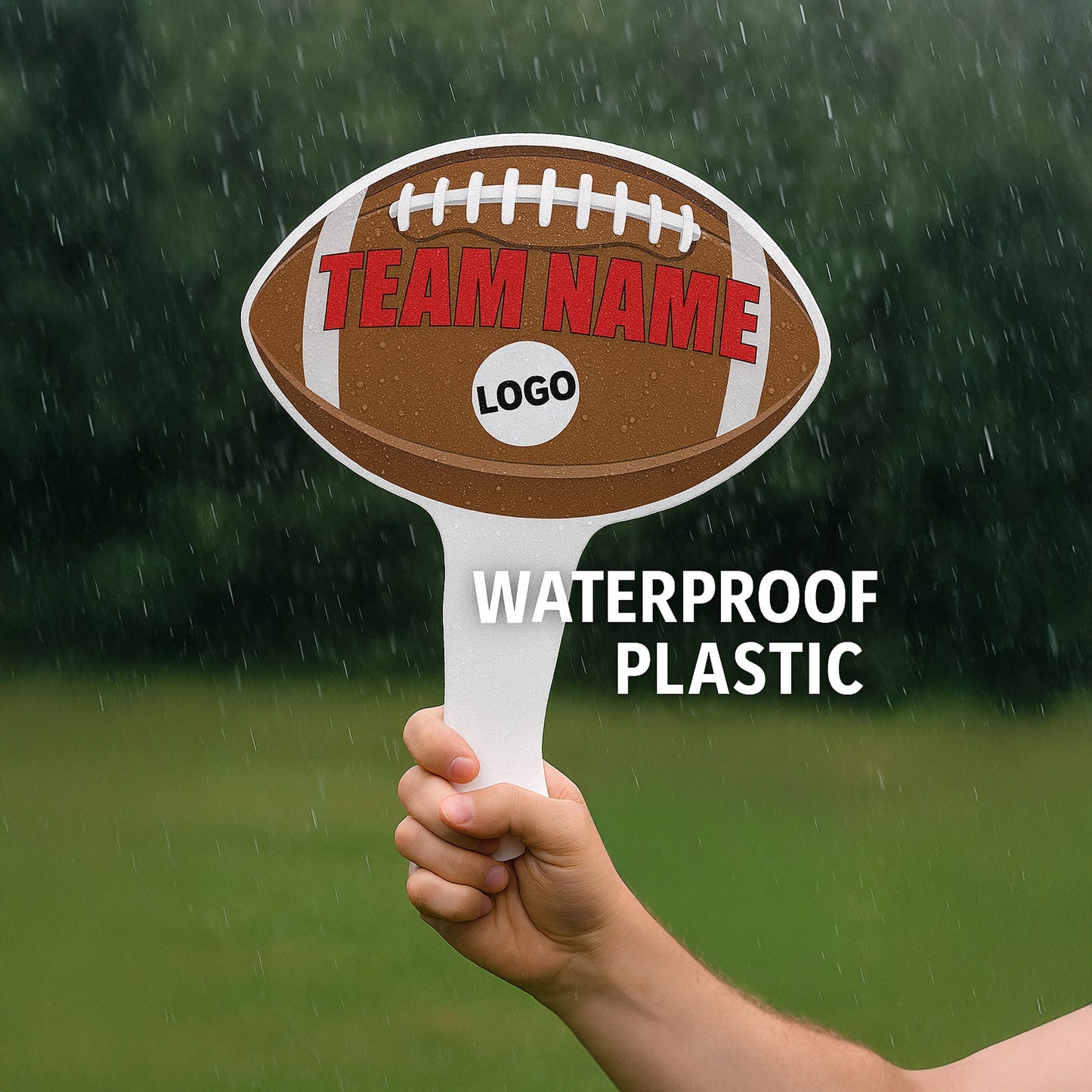 Custom Football Hand Fans | 9x10 Inch | Corrugated Plastic | Sports Wavers