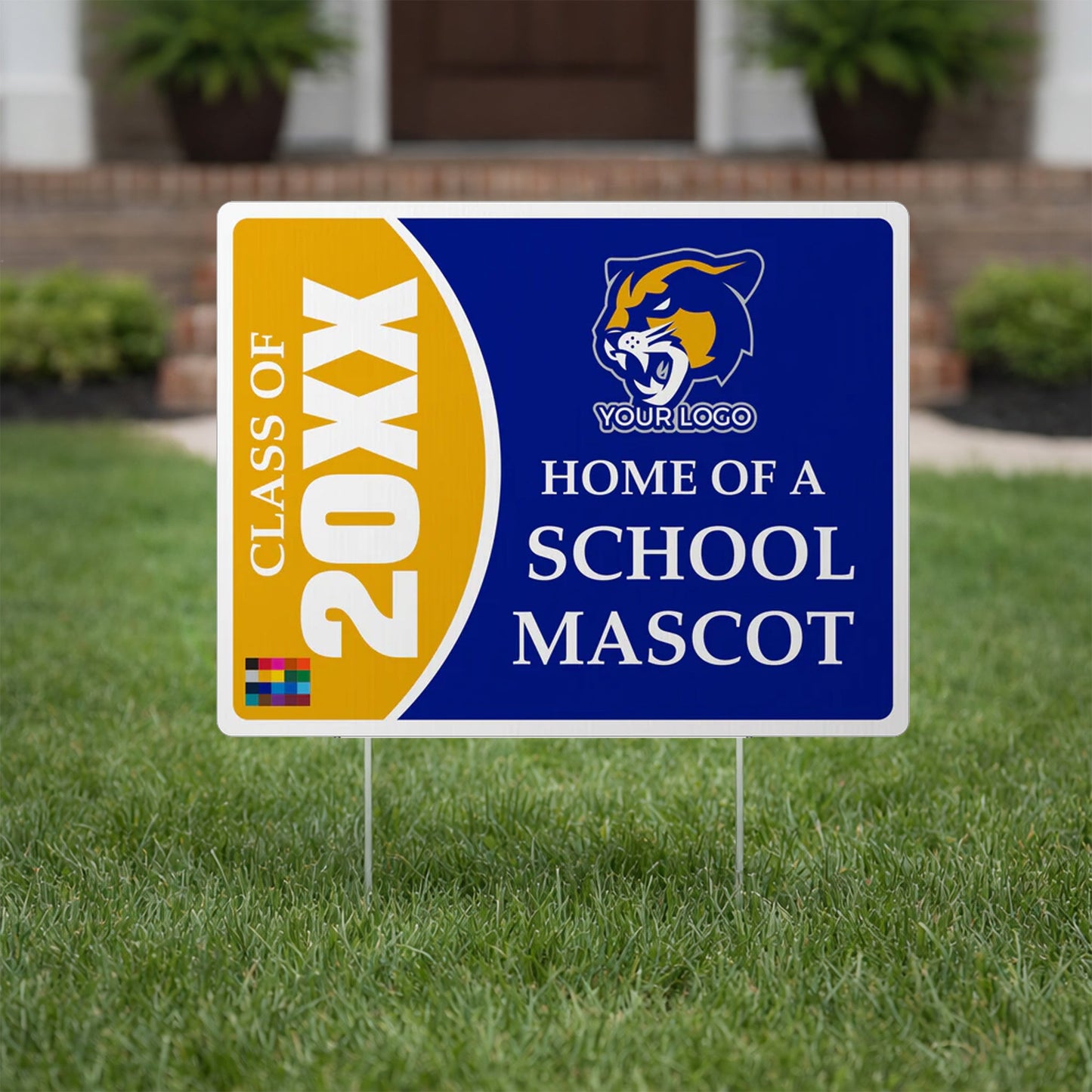Custom Graduation Class Yard Sign – Personalized Class Year, School Mascot, Logo & Colors – 17x22 Double - Sided Waterproof Corrugated Plastic with Metal Stakes