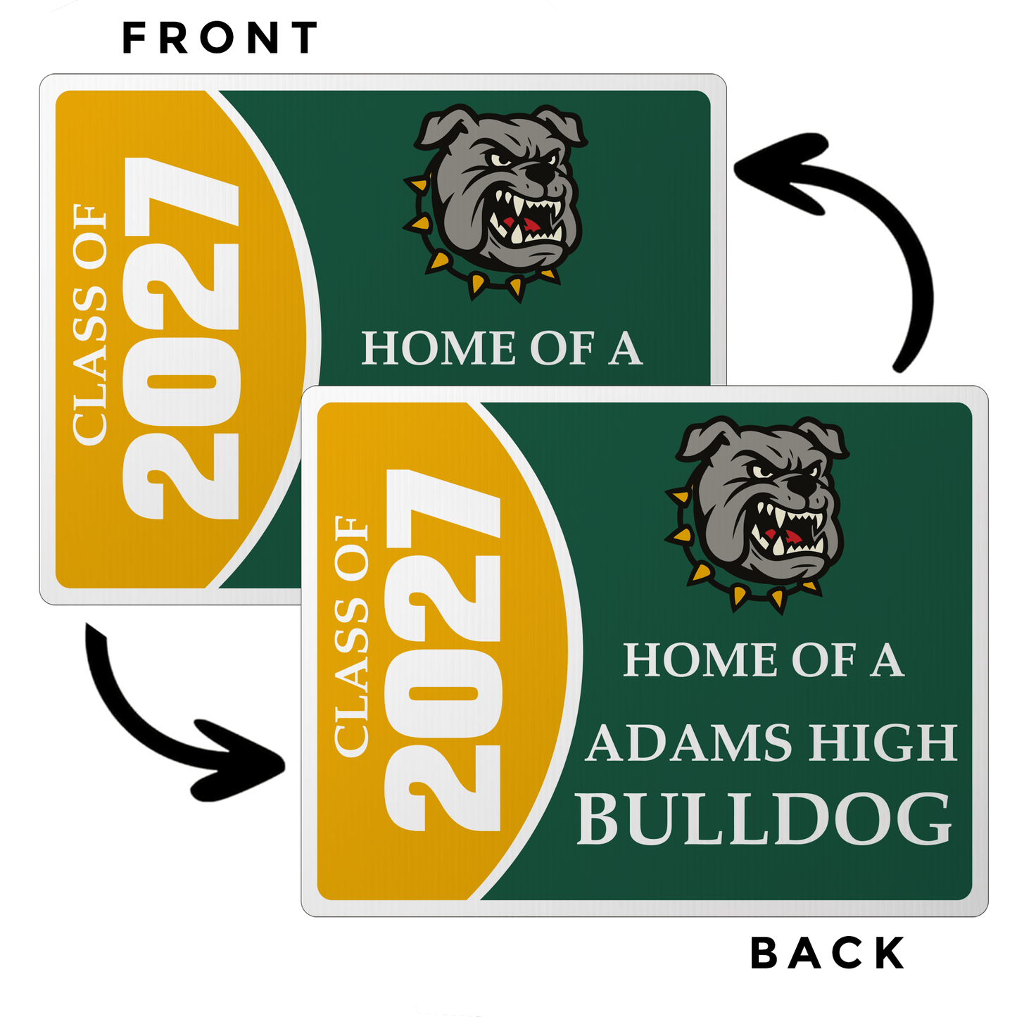 Custom Graduation Class Yard Sign – Personalized Class Year, School Mascot, Logo & Colors – 17x22 Double - Sided Waterproof Corrugated Plastic with Metal Stakes