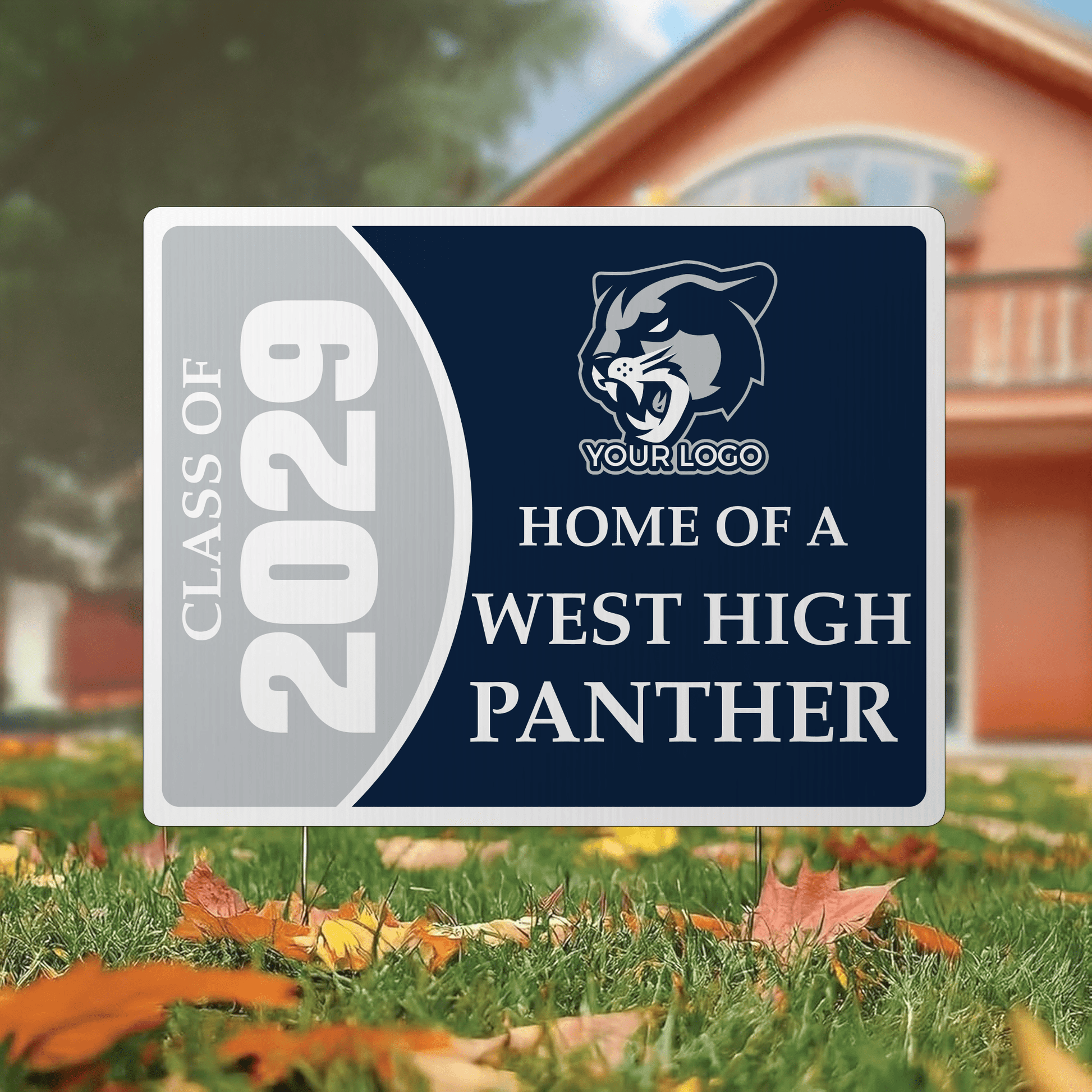 Custom Graduation Class Yard Sign – Personalized Class Year, School Mascot, Logo & Colors – 17x22 Double - Sided Waterproof Corrugated Plastic with Metal Stakes