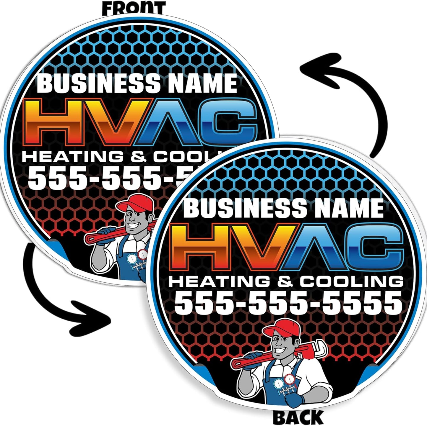 Custom HVAC Yard Signs | 10 - Pack| Two - Sided | Personalized Heating & Cooling Signs 20 EZ Stakes Included (Copy)