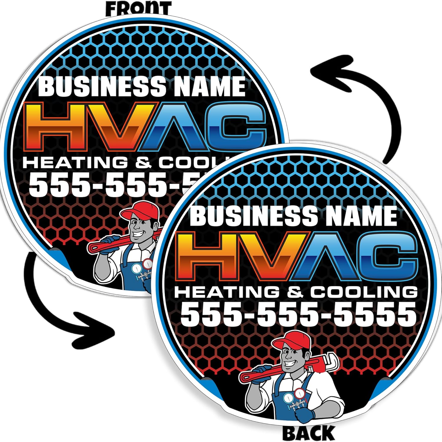Custom HVAC Yard Signs | 10 - Pack| Two - Sided | Personalized Heating & Cooling Signs 20 EZ Stakes Included (Copy)