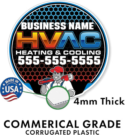 Custom HVAC Yard Signs | 10 - Pack| Two - Sided | Personalized Heating & Cooling Signs 20 EZ Stakes Included (Copy)