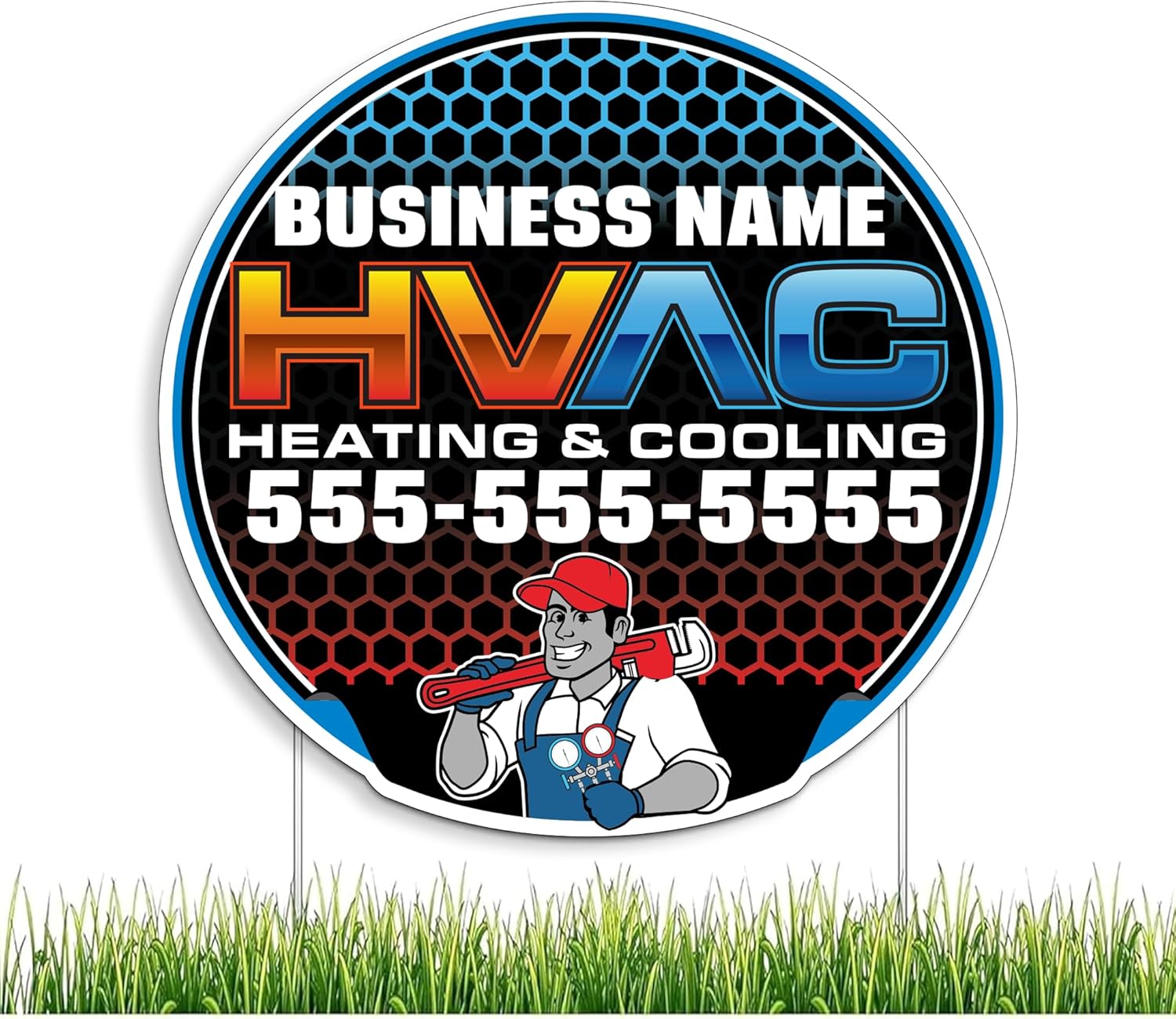 Custom HVAC Yard Signs | 10 - Pack| Two - Sided | Personalized Heating & Cooling Signs 20 EZ Stakes Included (Copy)