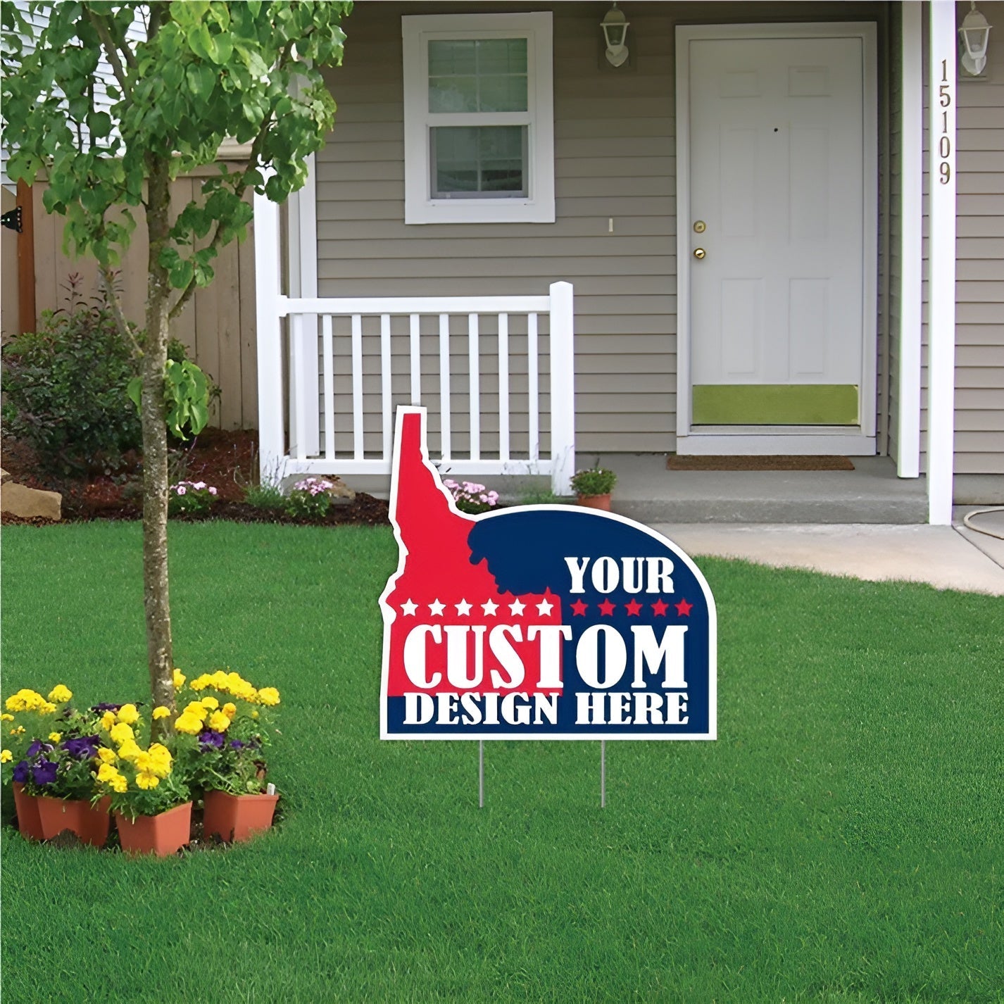 Custom 2'x2' Idaho Shaped Yard Sign for Business & Campaigns ...