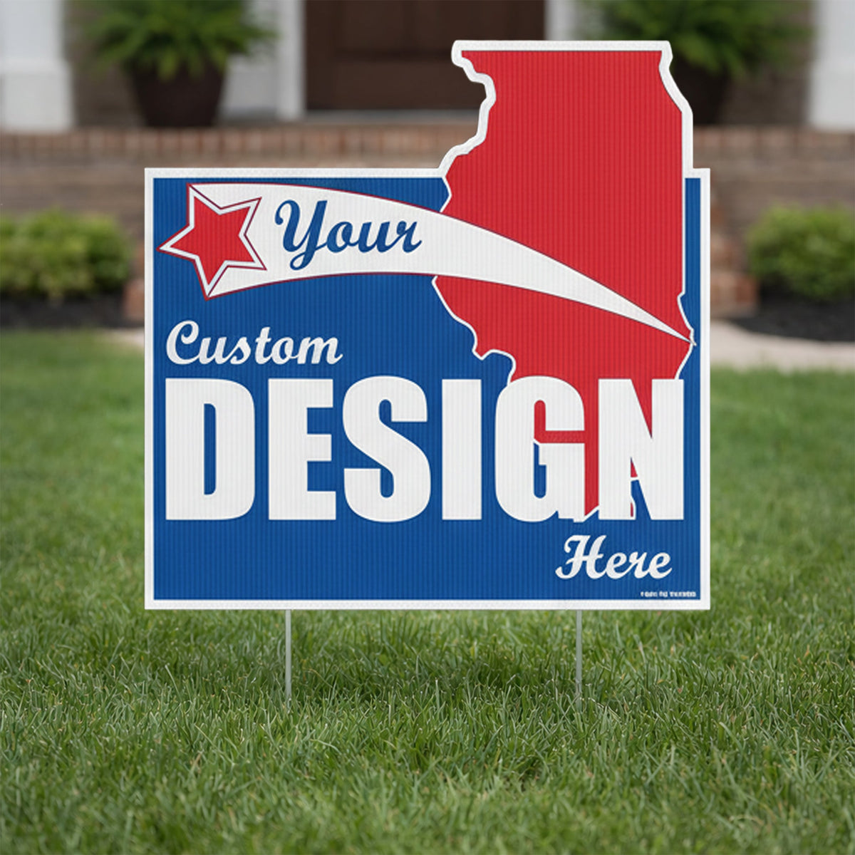 Custom 2'x2' Illinois Shaped Yard Sign for Business & Campaigns ...