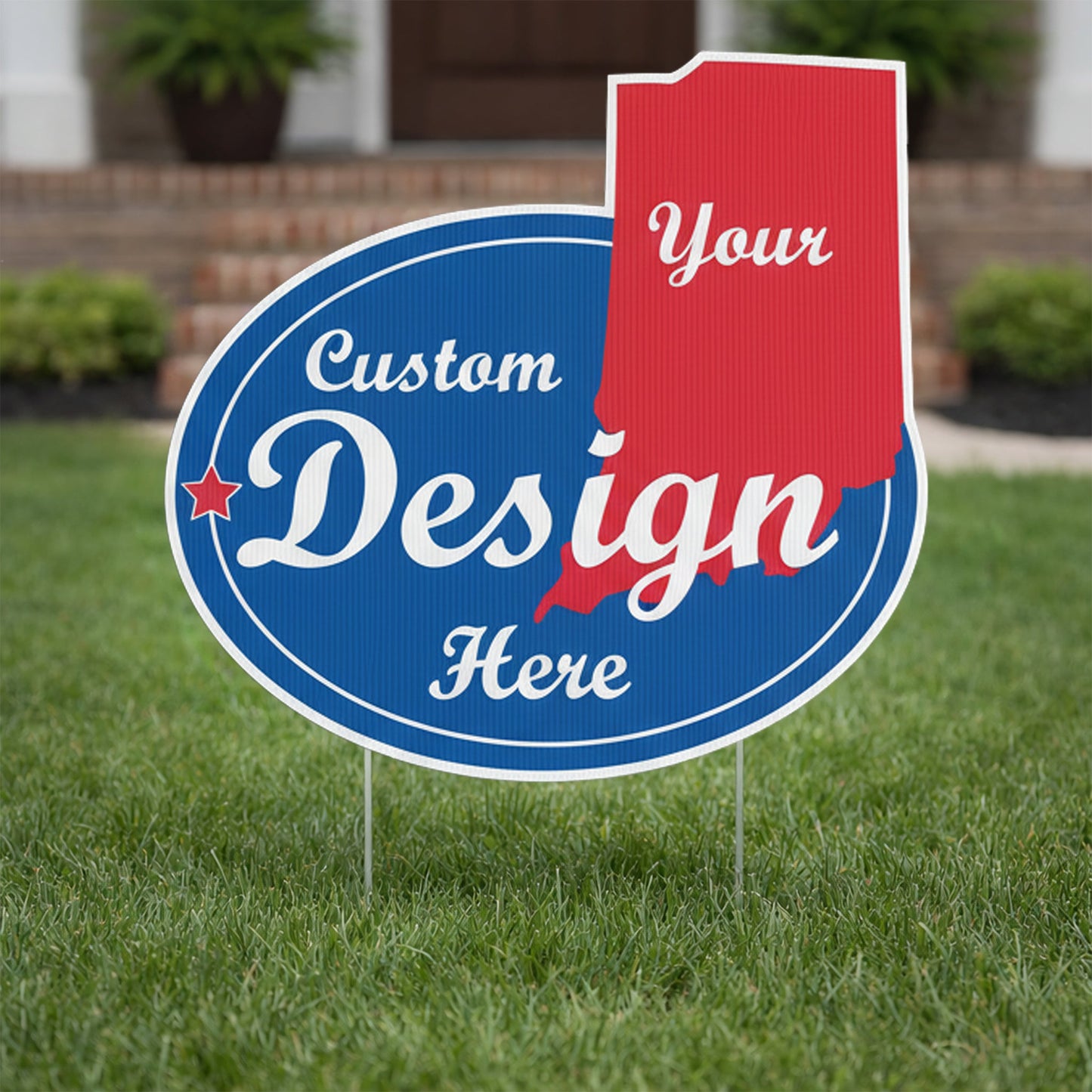 Custom - Indiana - State Shaped Yard Signs
