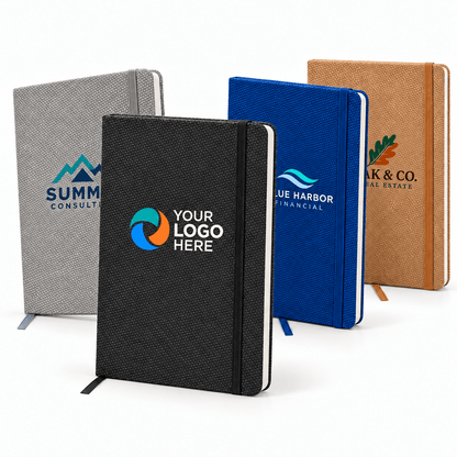Custom Logo Textured Hardcover Notebook - Arco A5 Knit