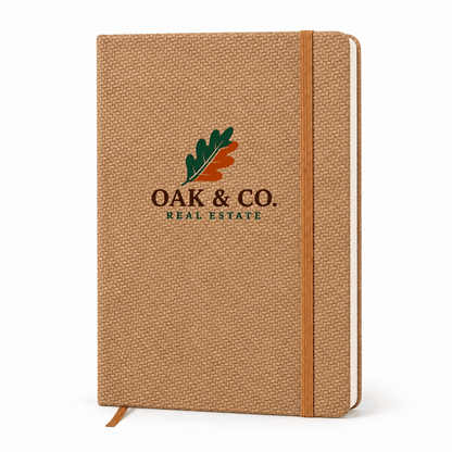Custom Logo Textured Hardcover Notebook - Arco A5 Knit