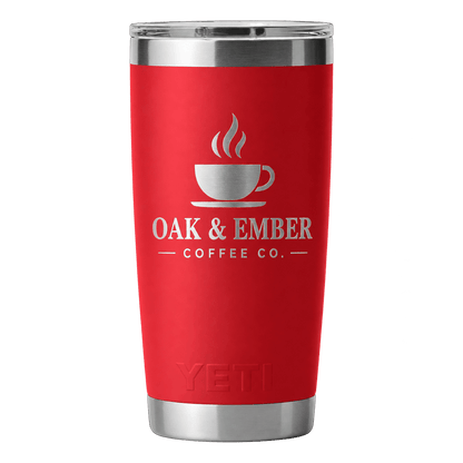 Custom Logo YETI® Rambler® 20 oz Tumbler – Laser Engraved