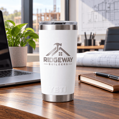 Custom Logo YETI® Rambler® 20 oz Tumbler – Laser Engraved