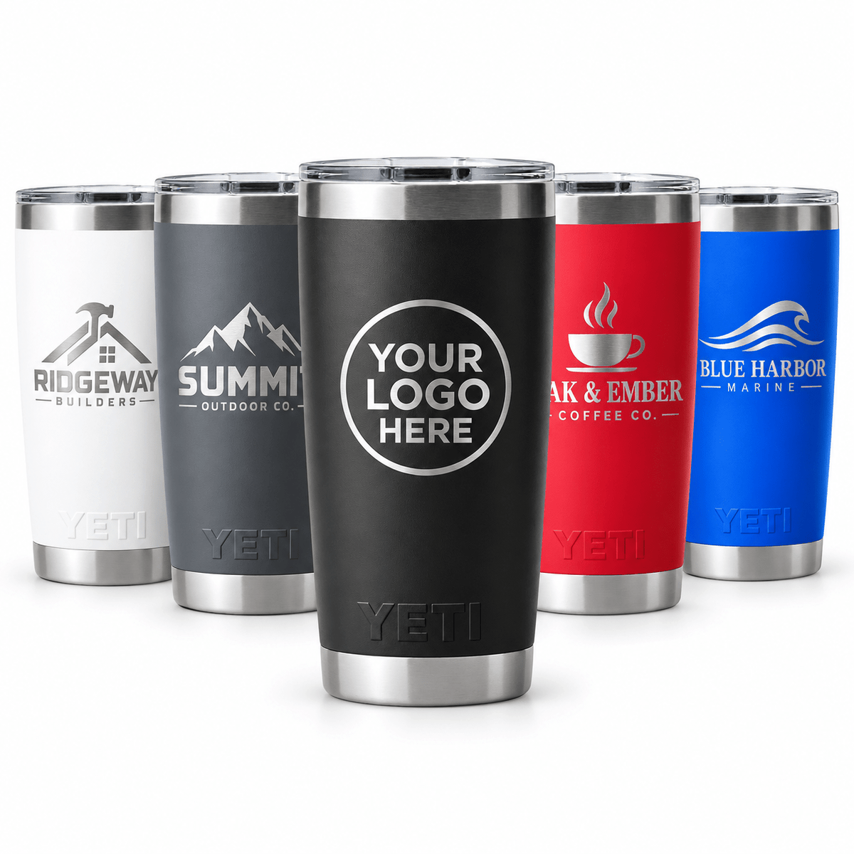 Custom Logo YETI® Rambler® 20 oz Tumbler – Laser Engraved