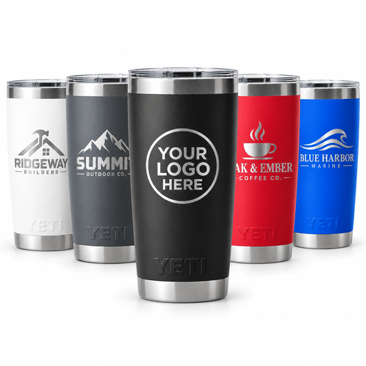 Custom Logo YETI® Rambler® 20 oz Tumbler – Laser Engraved