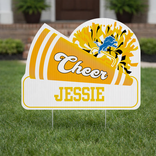 Custom Megaphone Shaped Cheer Team Yard Sign
