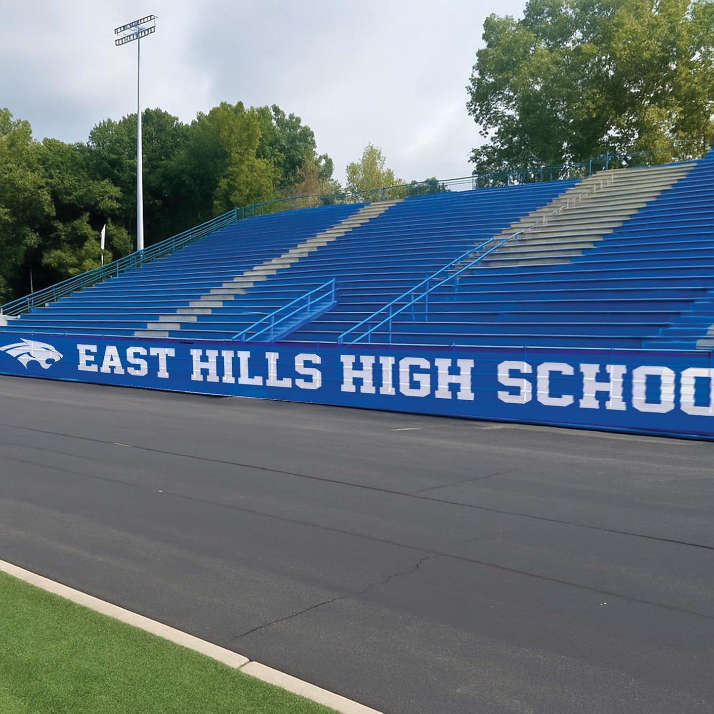 Custom Mesh Fence Banners for Schools & Athletics – Personalized Wind - Permeable Fence Wrap with Logo, Text & Colors | with Reinforced Grommets