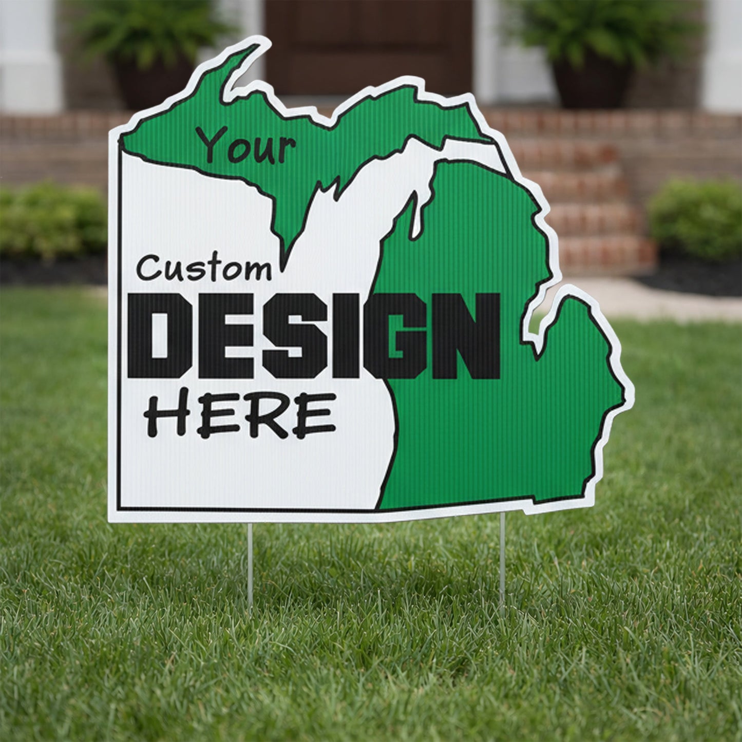 Custom - Michigan - State Shaped Yard Sign