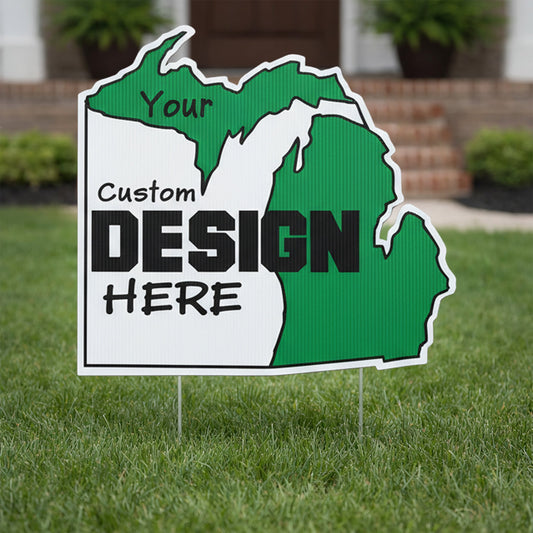 Custom - Michigan - State Shaped Yard Sign