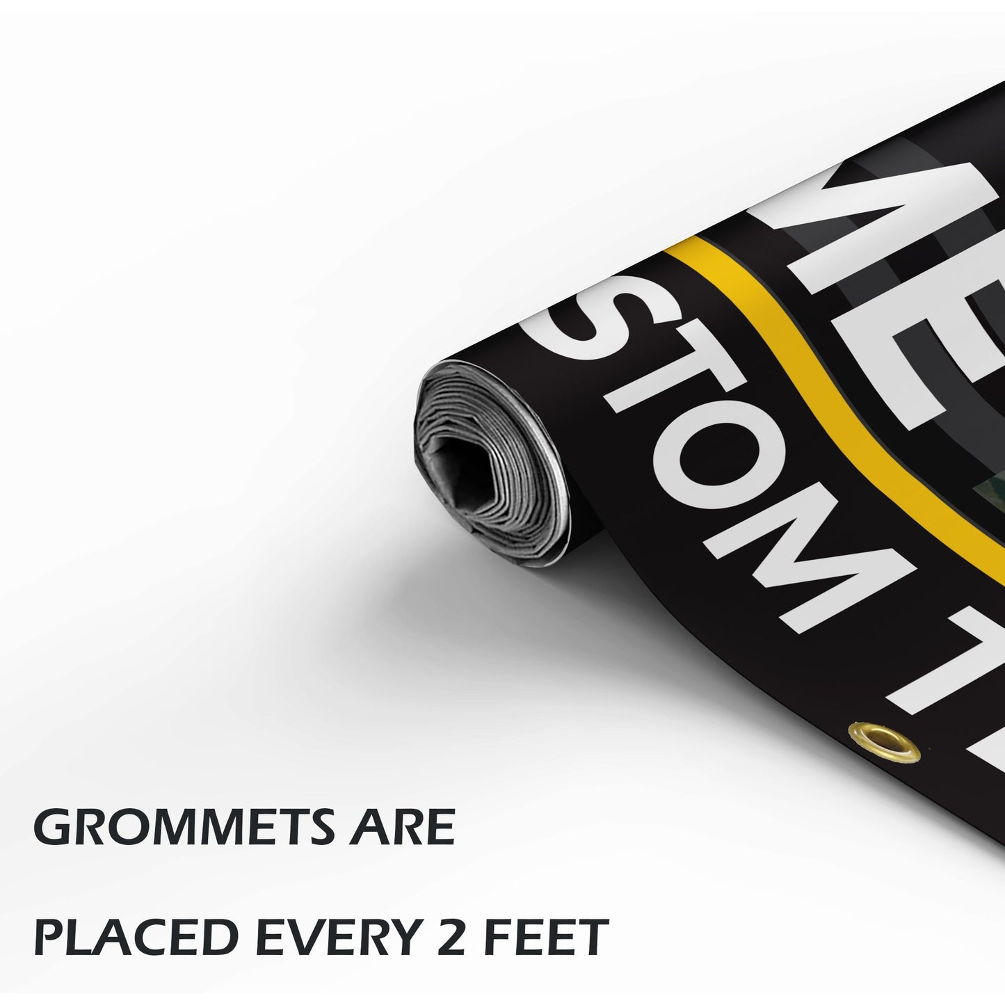 Custom Military Welcome Home Banner – Personalized Military Homecoming Sign (Black & Yellow)