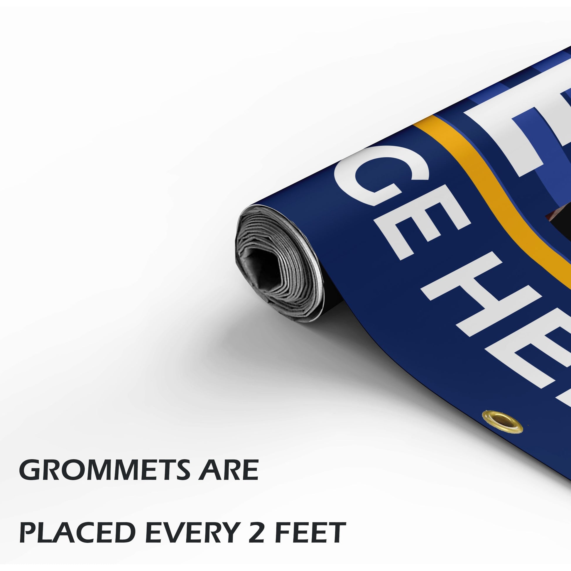 Custom Military Welcome Home Banner – Personalized Military Homecoming Sign (Blue & Yellow)